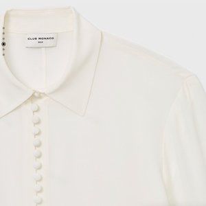 Club Monaco Helek Silk Shirt White Size Small